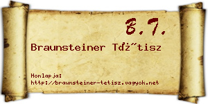 Braunsteiner Tétisz névjegykártya